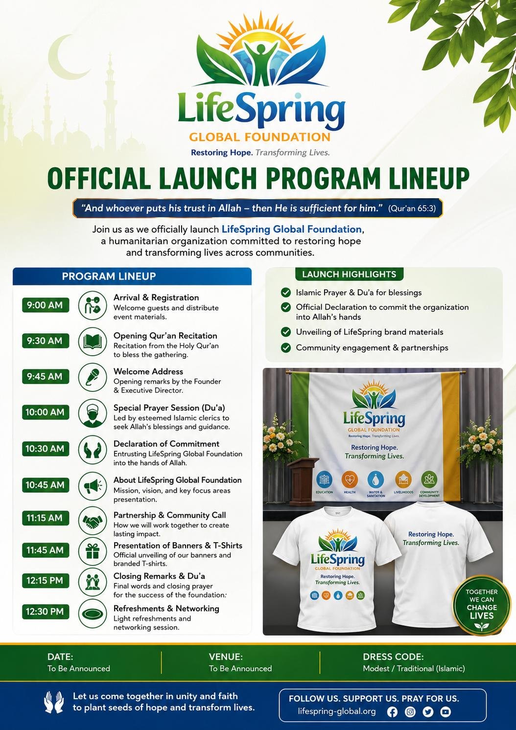 OFFICIAL LAUNCH PROOGRAM LINEUP